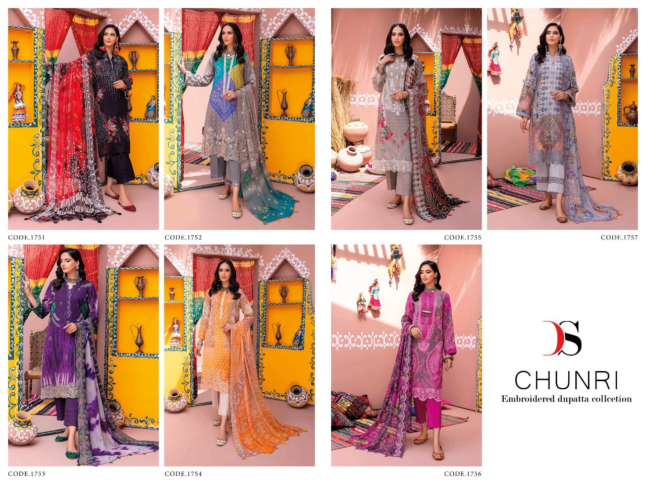 Deepsy Suits Chunri 22-2 Wholesale Cotton Pakistani Salwar Suits Catalog